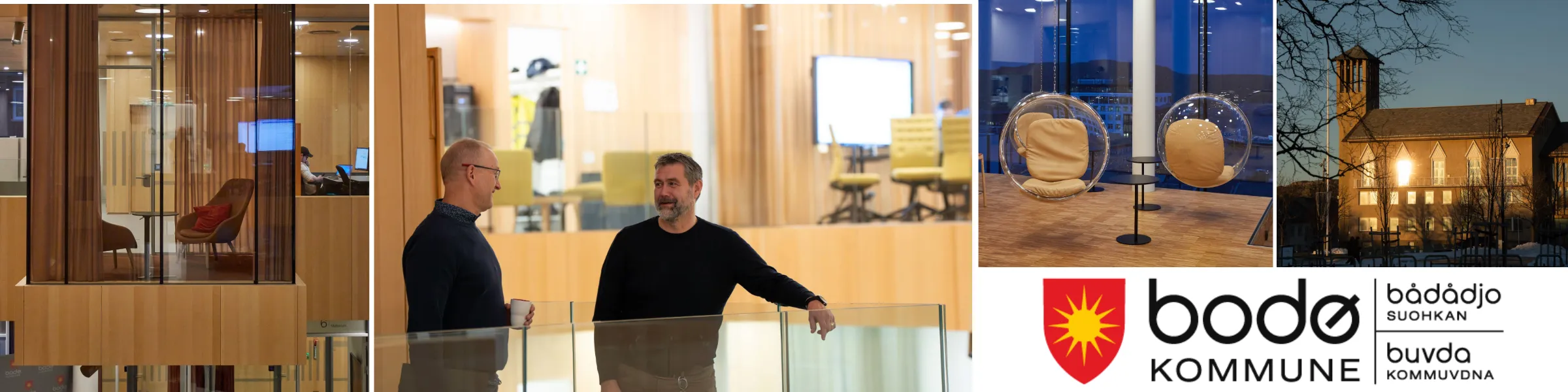 Ulike bilder av rådhuset innsiden og utsiden